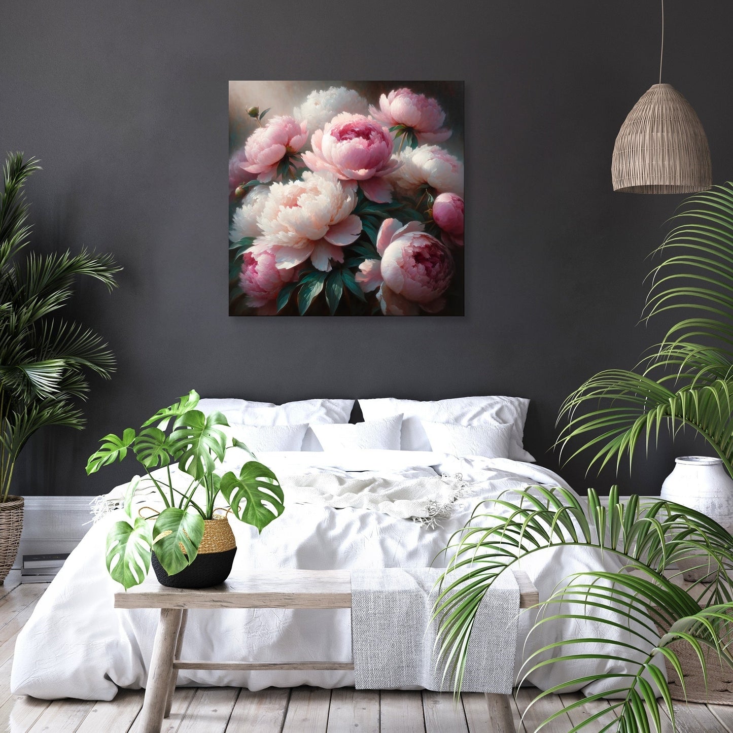 Morning Embrace Peonies Canvas