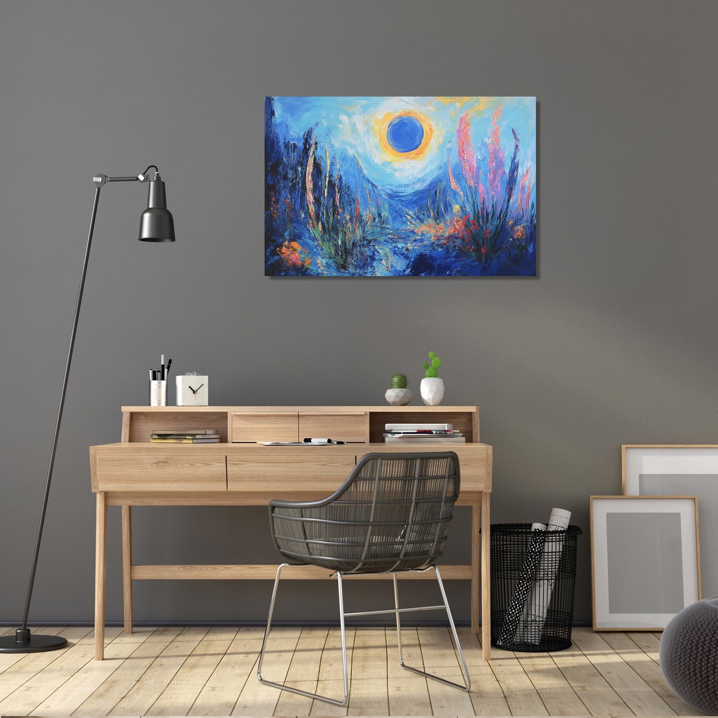 Blue Sun Landscape Canvas