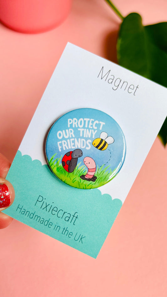 Eco-Warrior Gift Pin Badge or Magnet- Protect Bugs