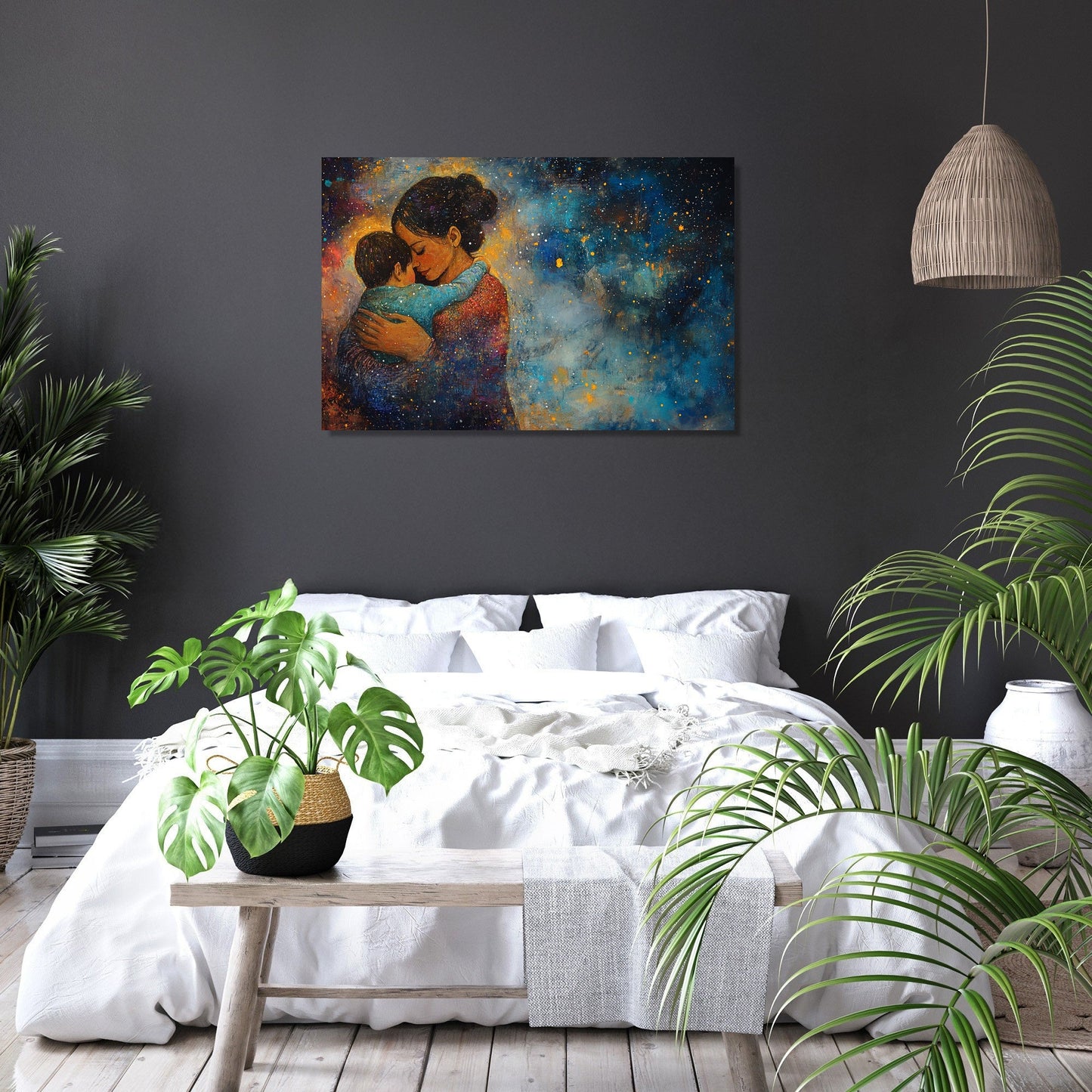 Mother and Child Starry Canvas