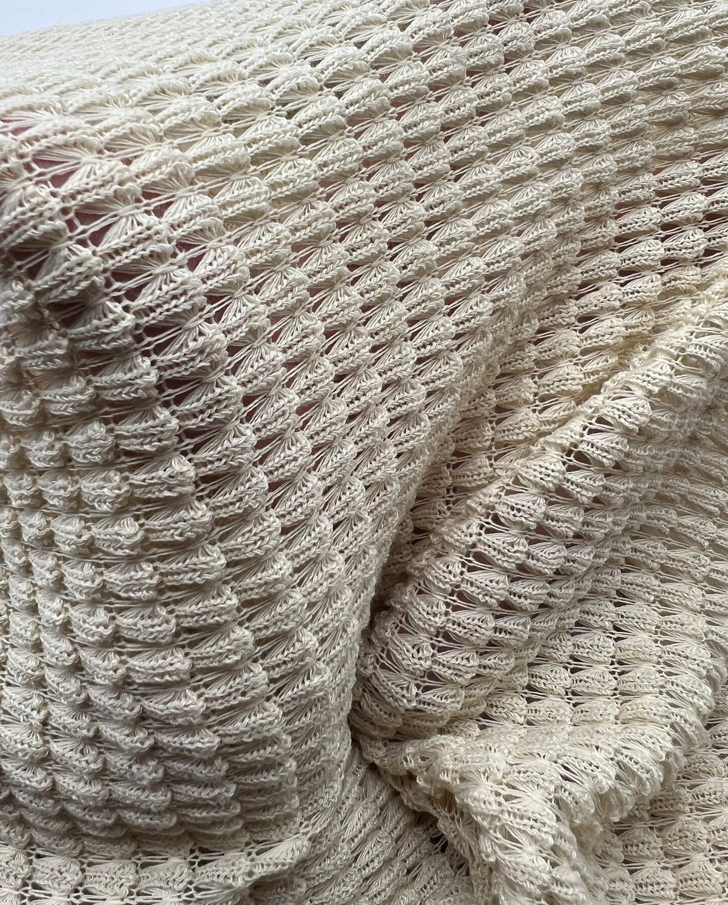 Natural Crochet Knitted Stretch Fabric 200GSM