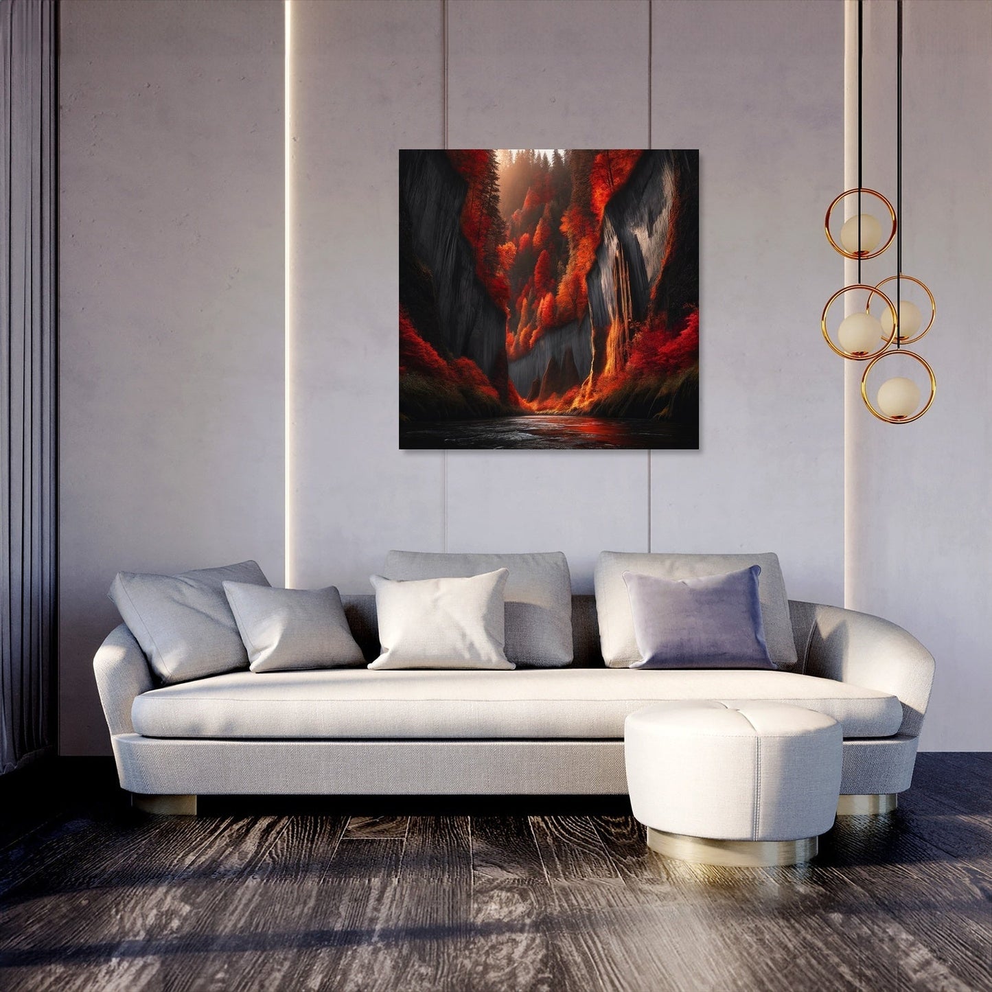 Autumn Canyon River Canvas