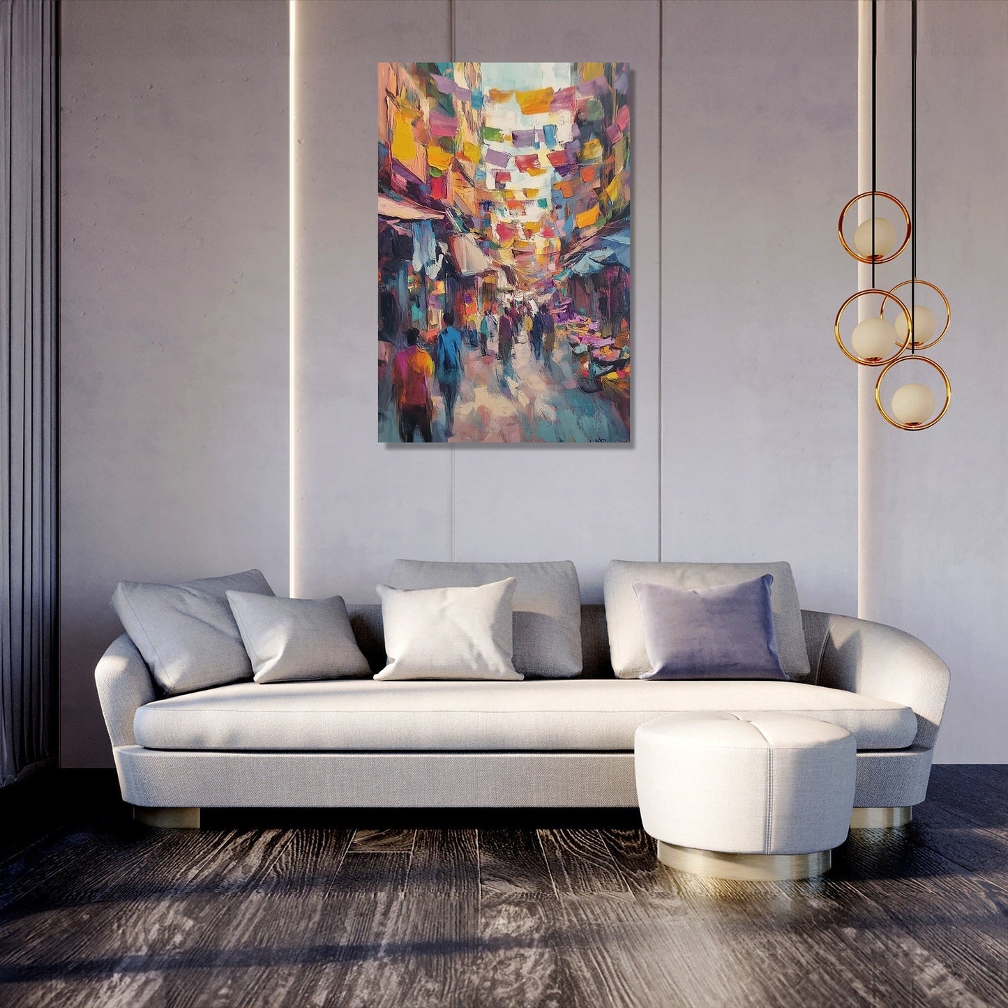 Vibrant Marketplace Canvas