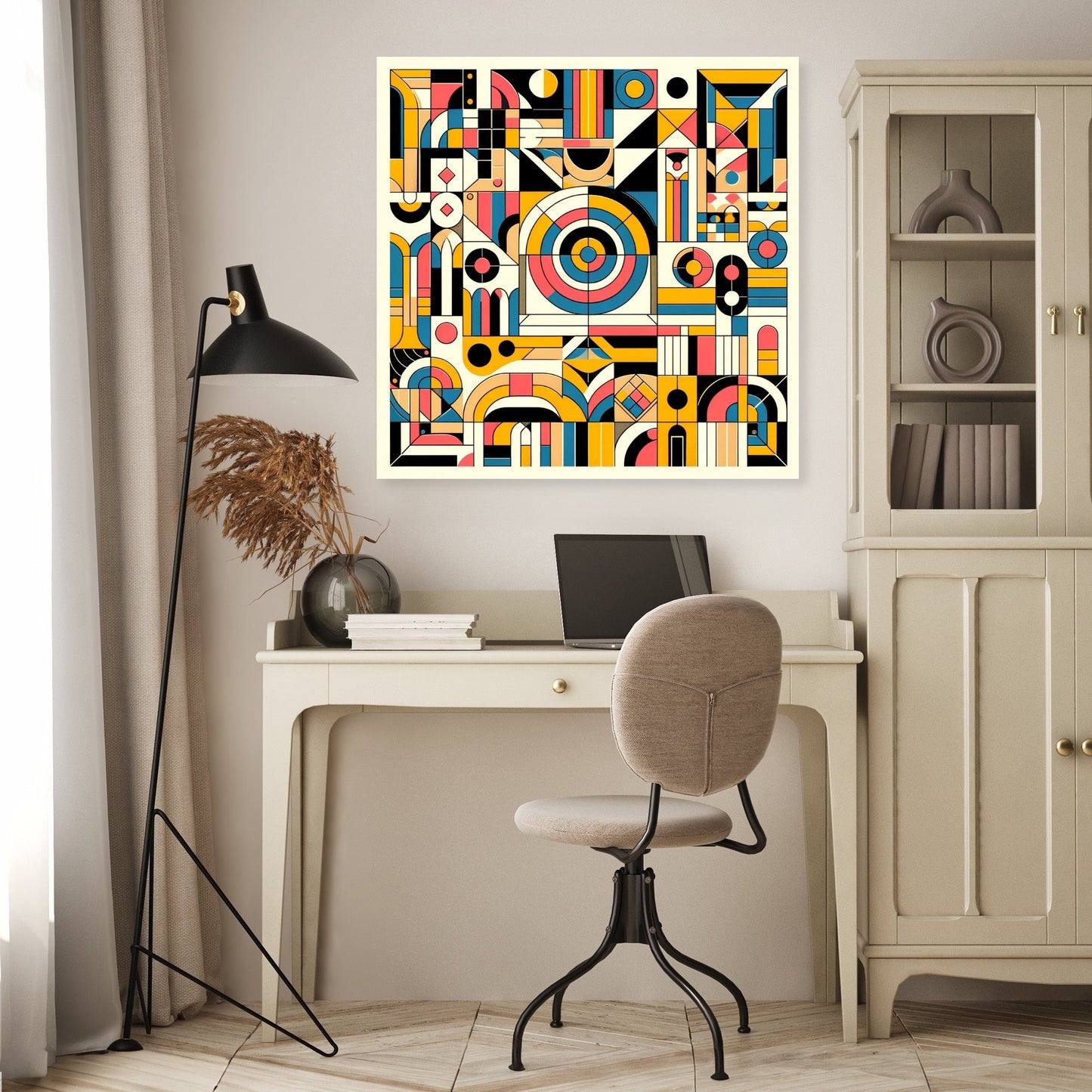 Vibrant Geometric Harmony Canvas