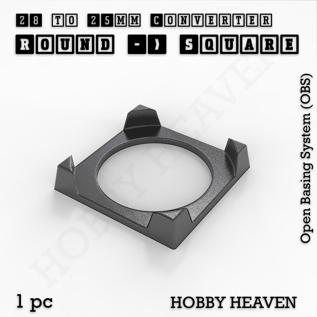 Round to Square Bases Shape and Size Converters 3d Print Full Range