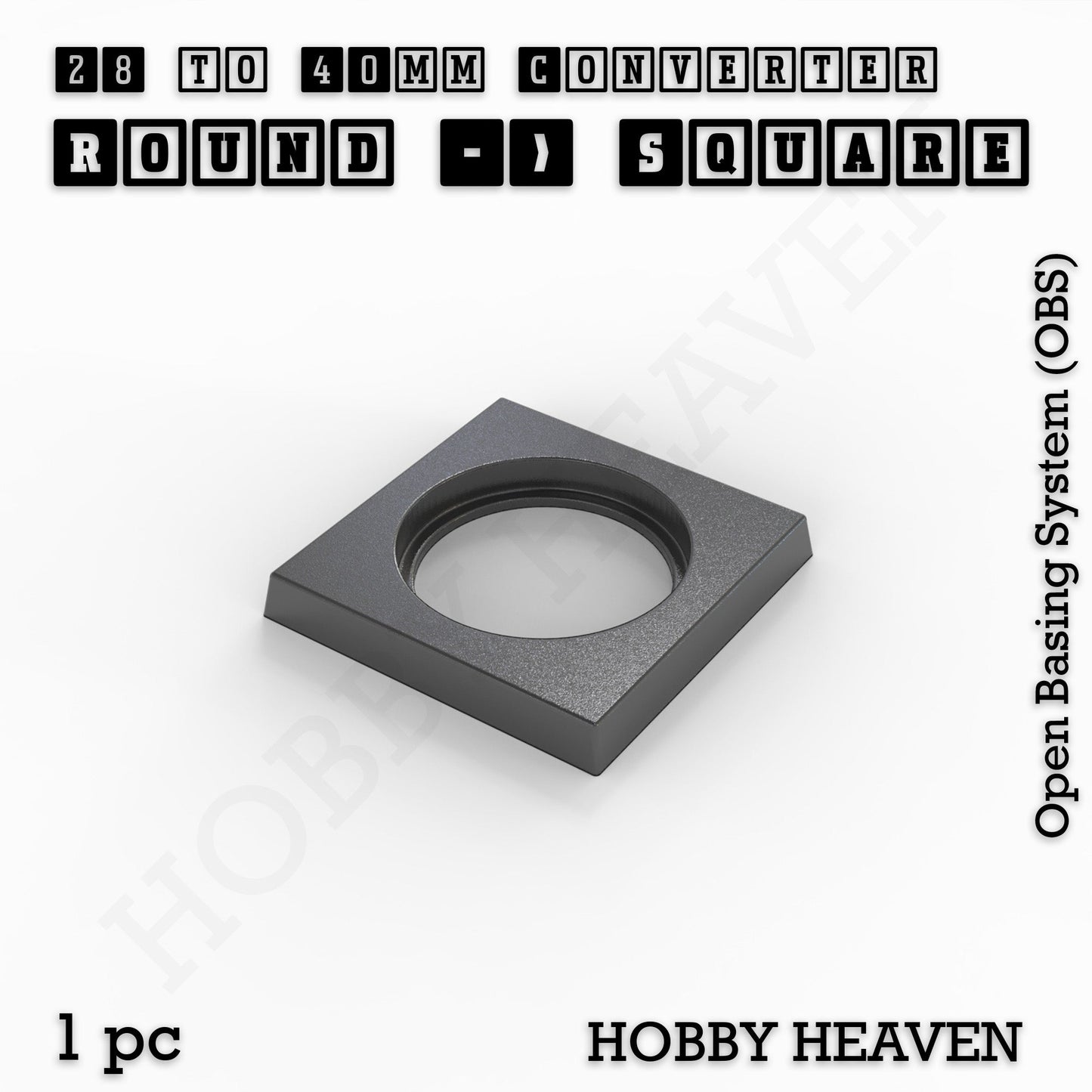 Round to Square Bases Shape and Size Converters 3d Print Full Range