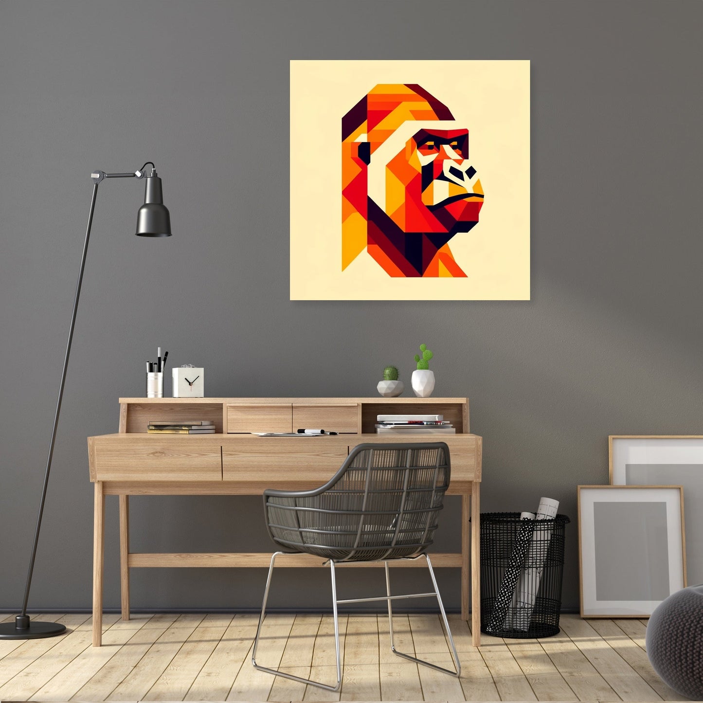 Geometric Gorilla Canvas