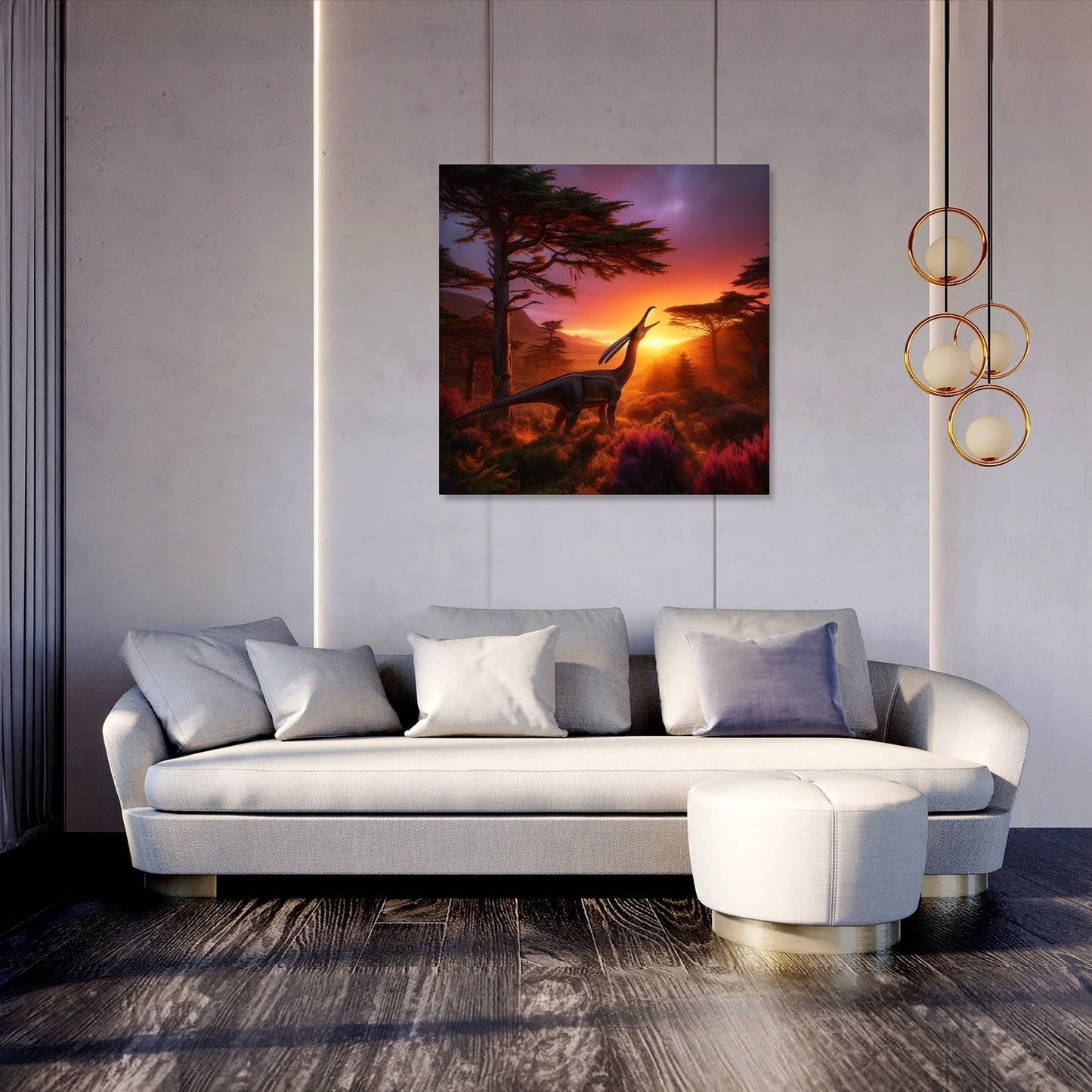 Sunset Serenade Parasaurolophus Canvas