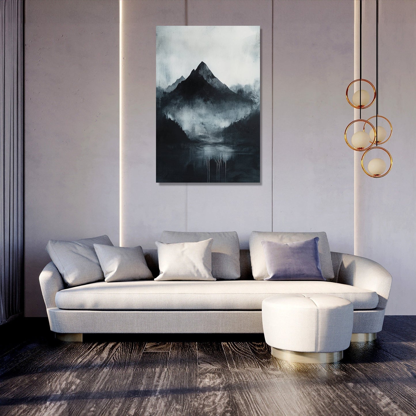 Black Mountain Silhouette Canvas
