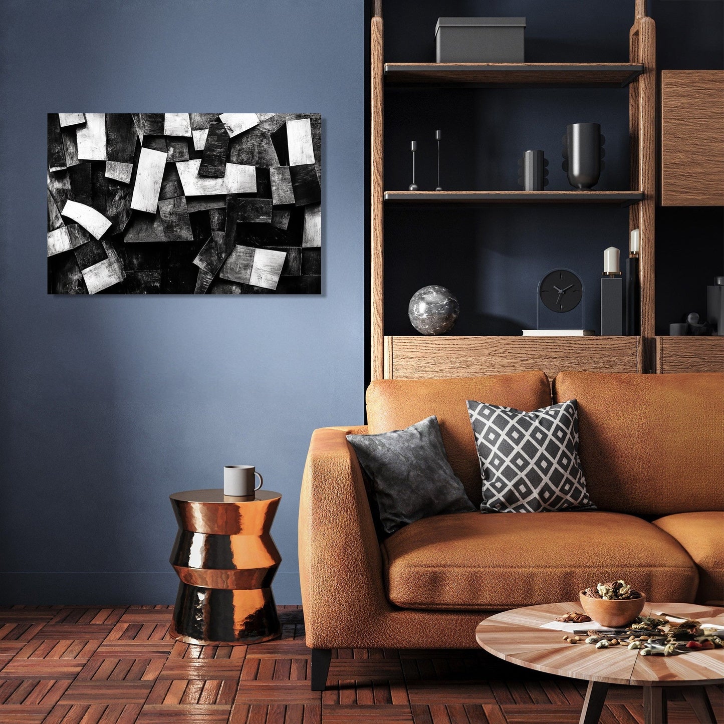 Monochrome Geometry Canvas
