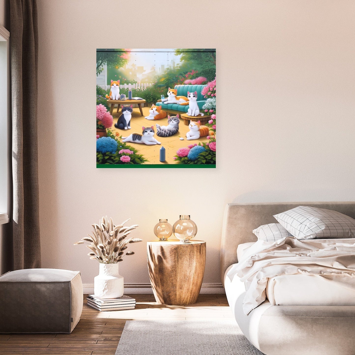 Playful Garden Cats Canvas