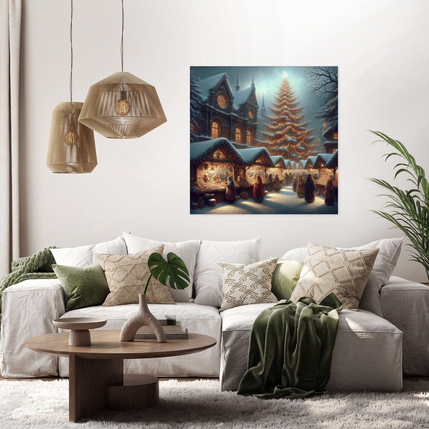 Melancholic Christmas Market Canvas