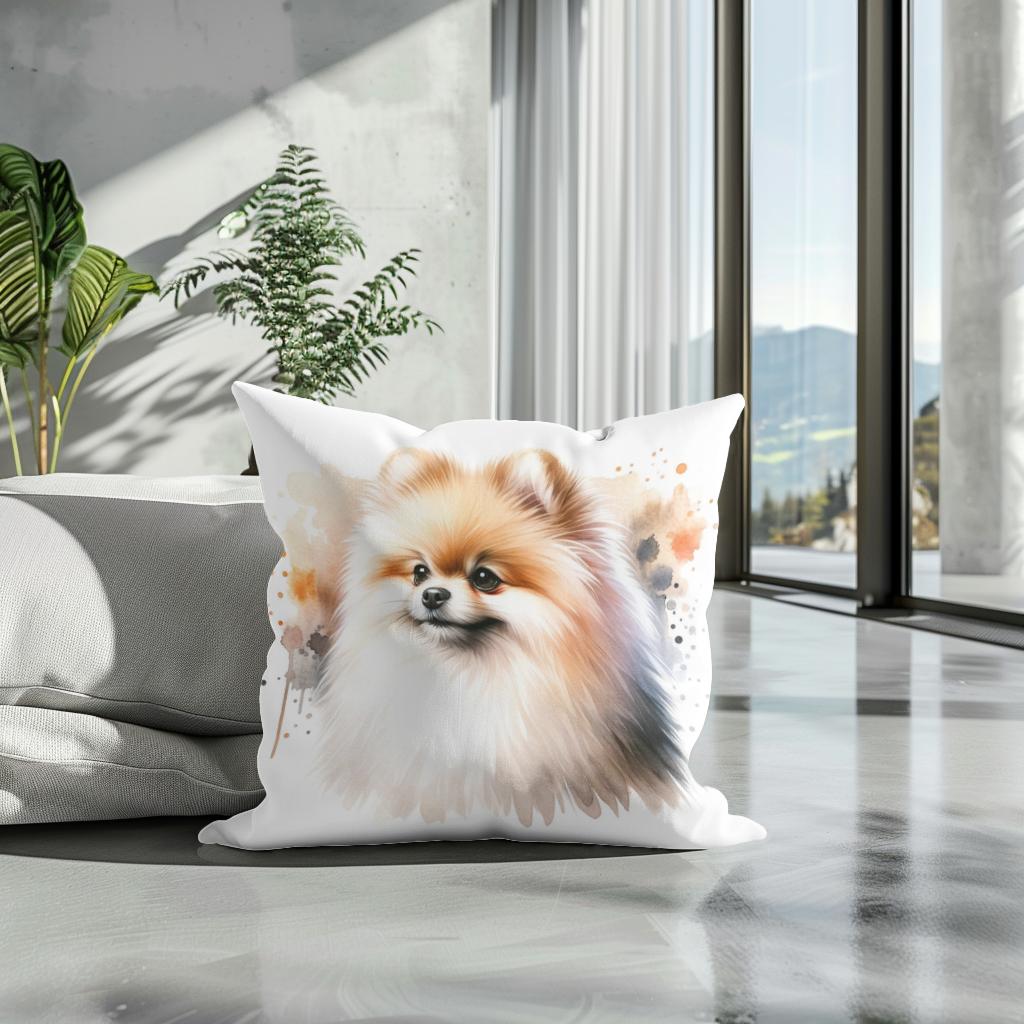 Pomeranian Elegance Cotton Cushion