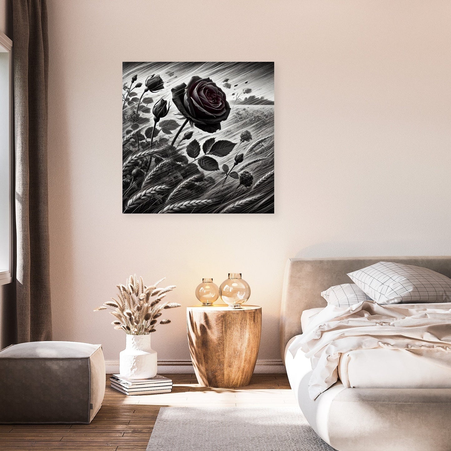 Burgundy Wind Rose Canvas