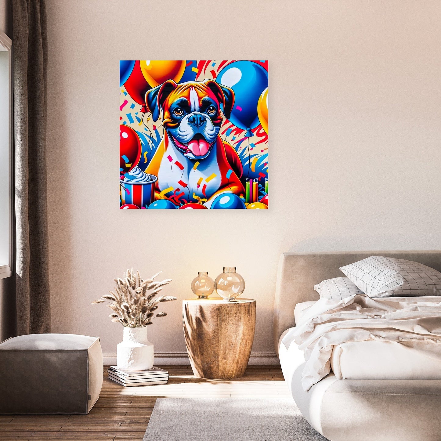 Festival of Colors Boxer Celebration Canvas