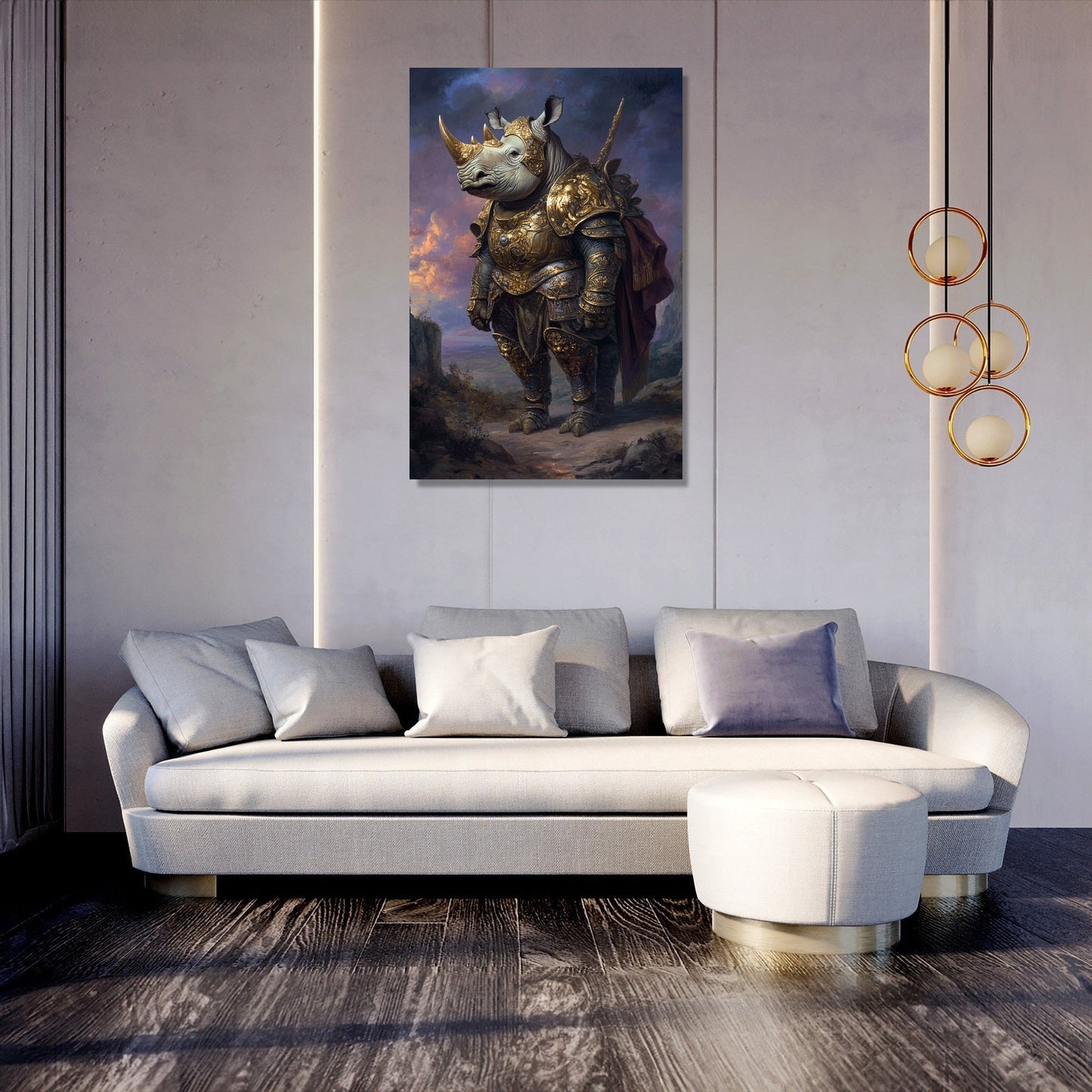 Twilight Majesty Rhino Canvas