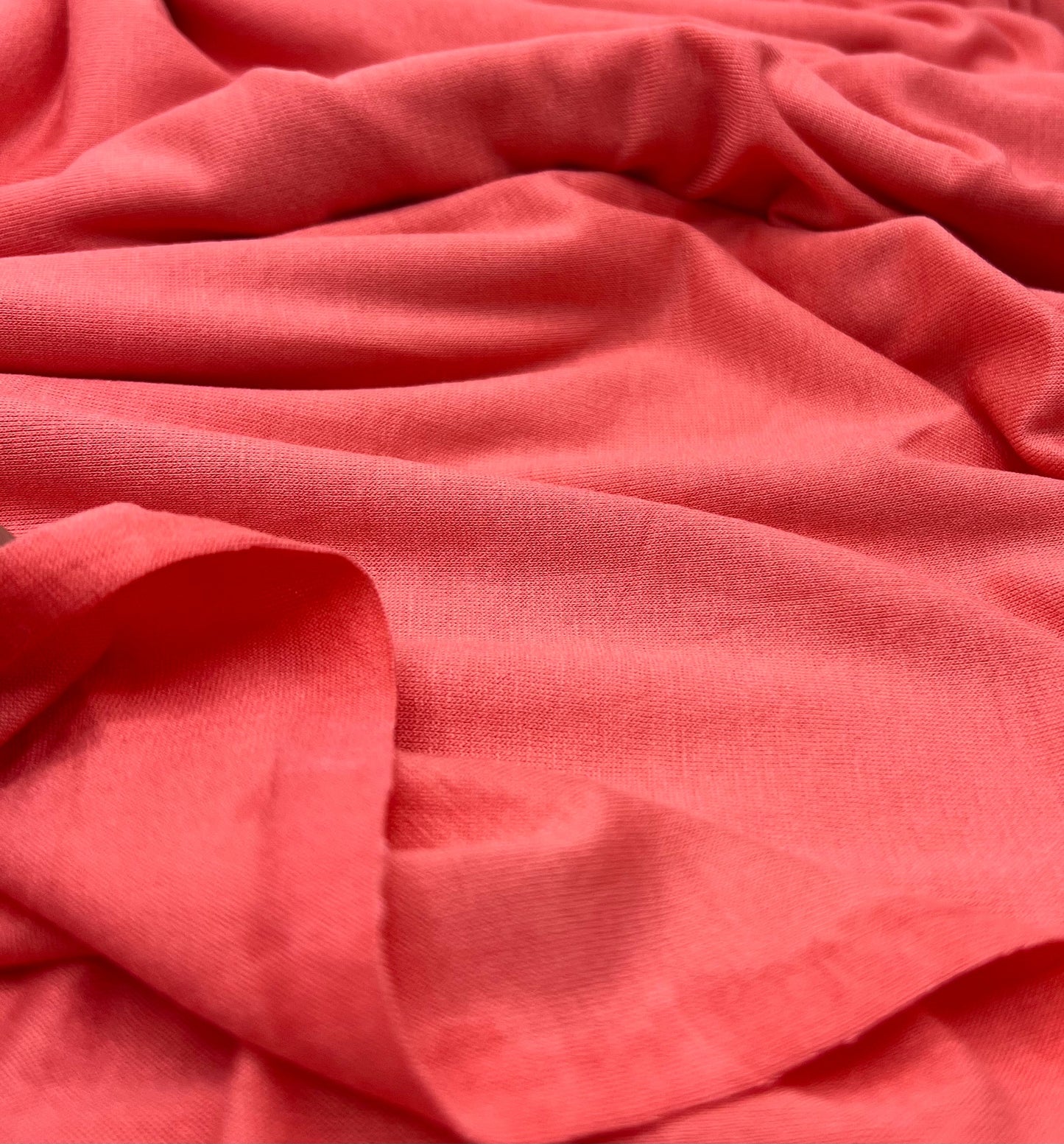 Plain Coral Viscose Elastane Fabric 4 Way Stretch Jersey