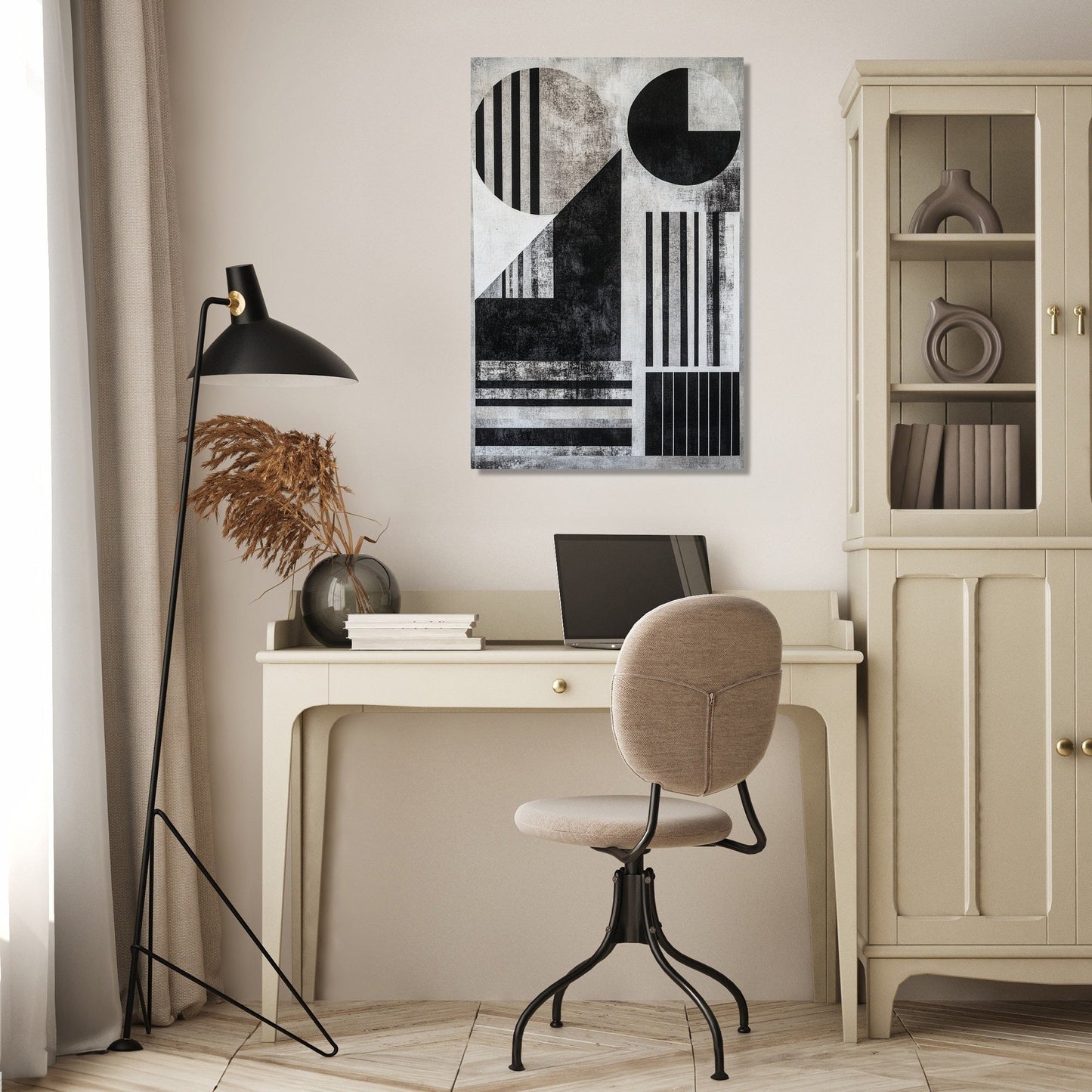 Bauhaus Bohemian Monochrome Canvas