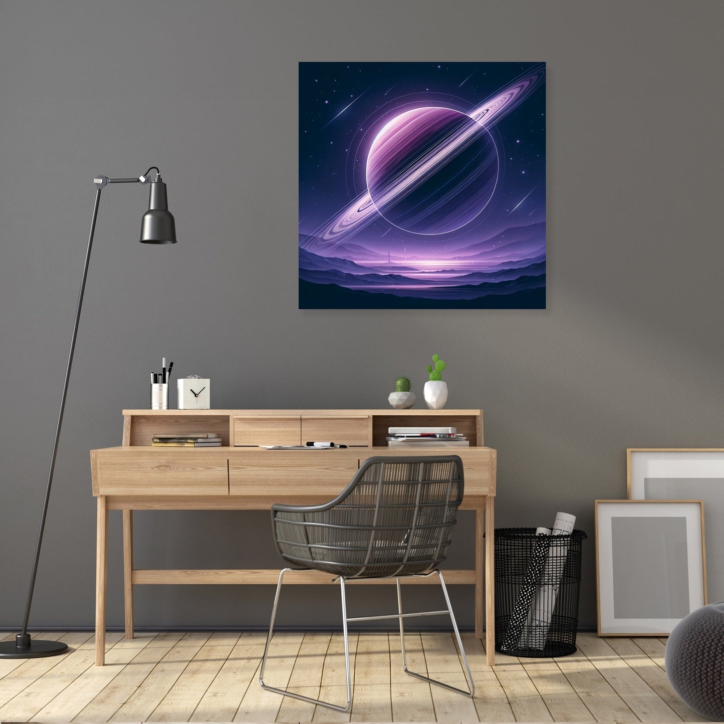 Violet Ring Planet Canvas