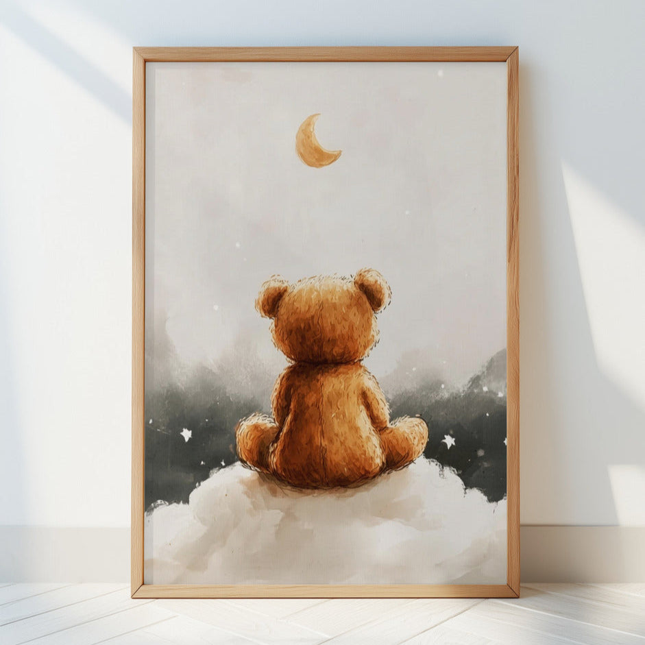 Teddy and Moon Print