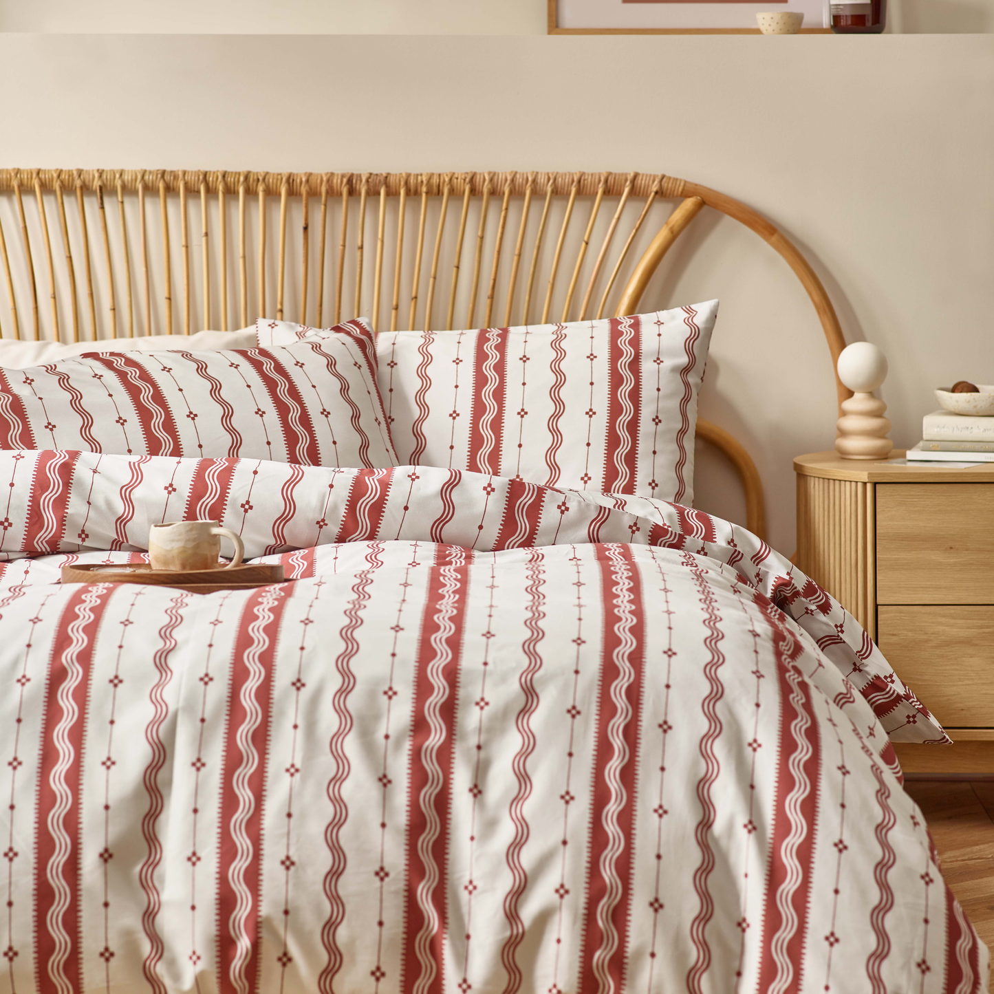 Etta Organic Cotton Duvet Cover Set – Rust