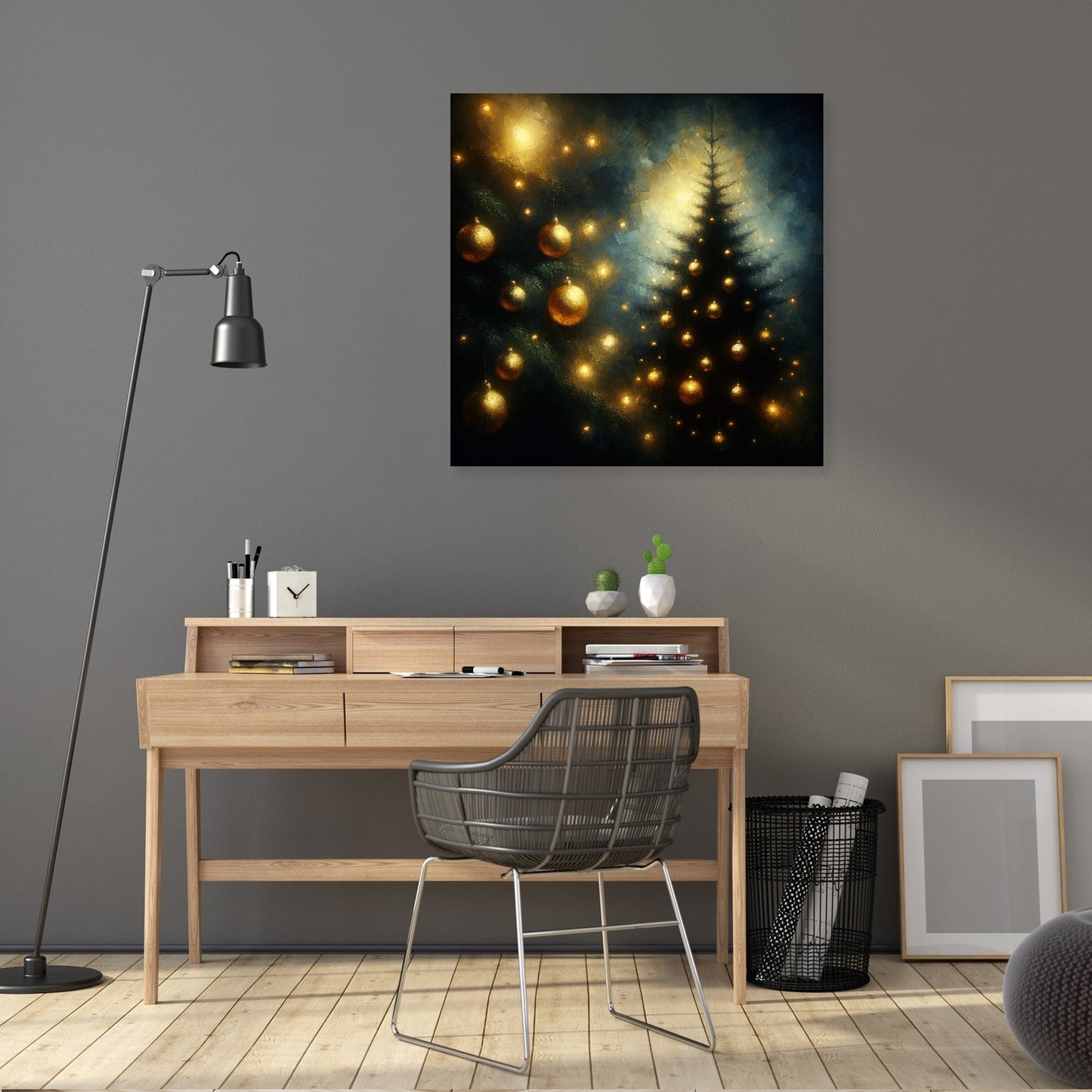 Golden Memory Christmas Tree Canvas