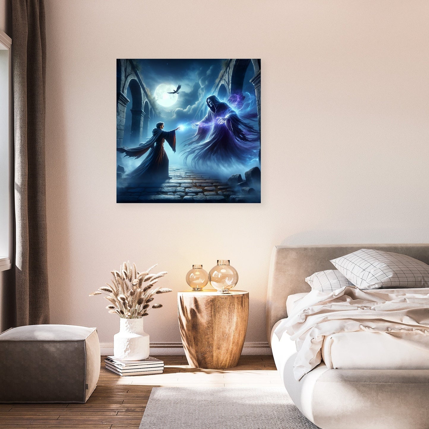 Sorcerer's Moonlit Duel Canvas