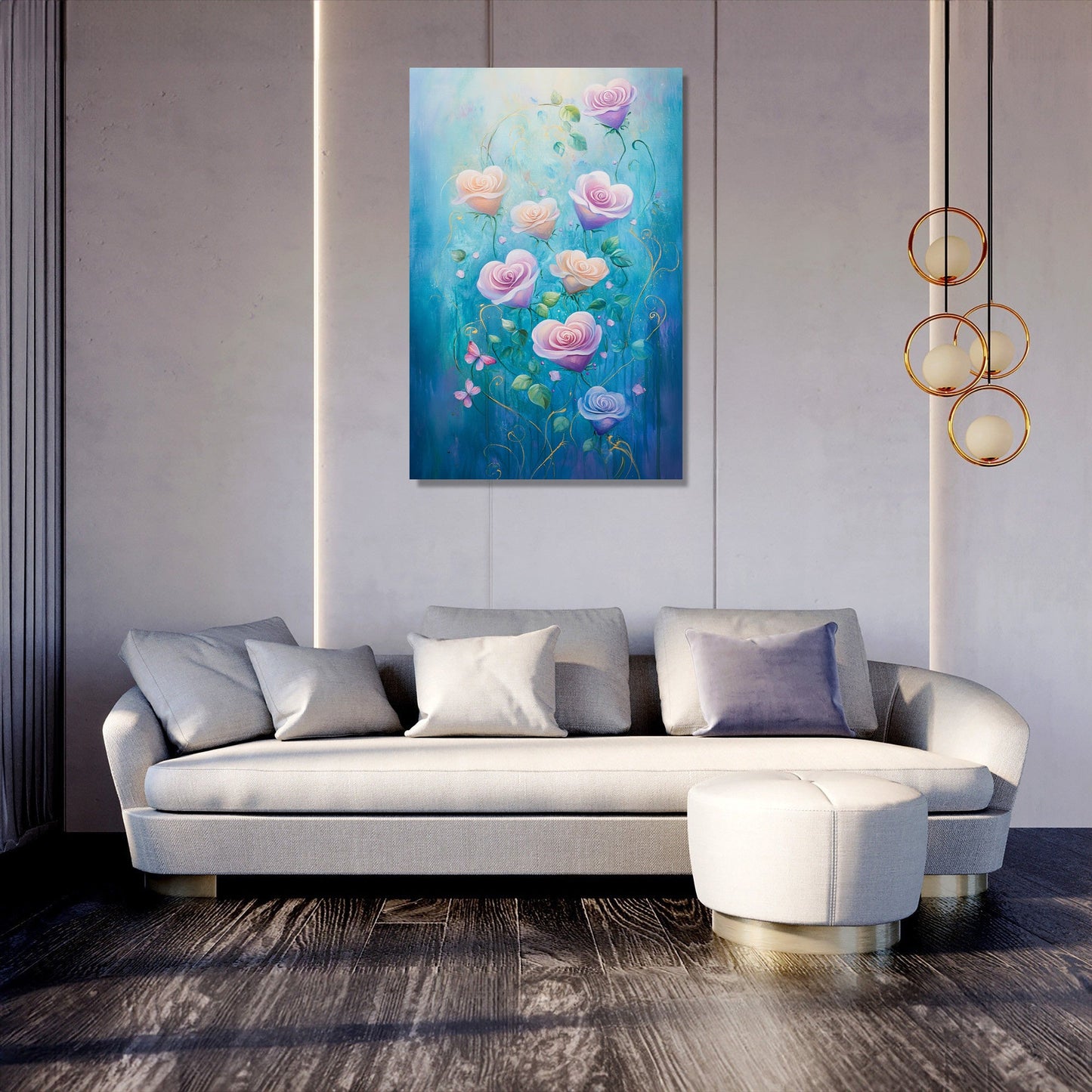 Heart-Petal Roses Canvas