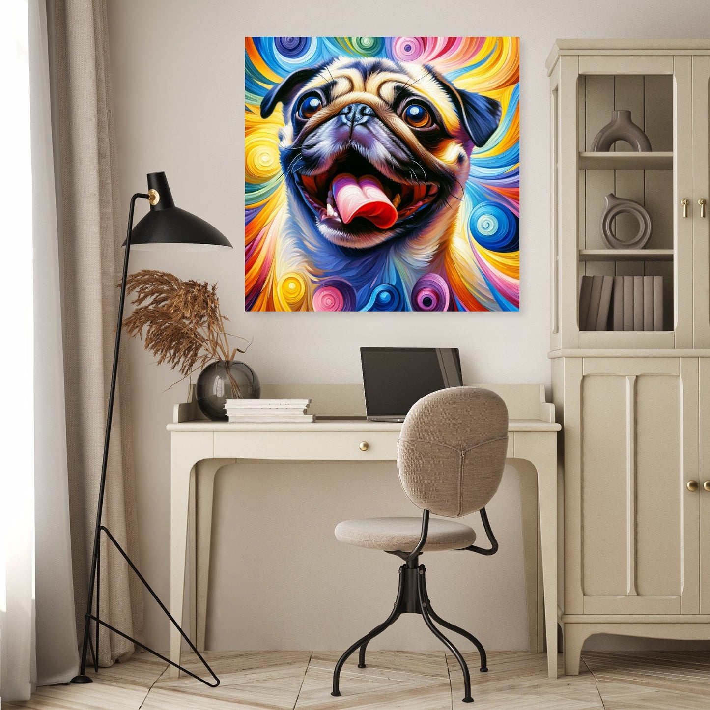 Jubilant Pug Frolic Canvas