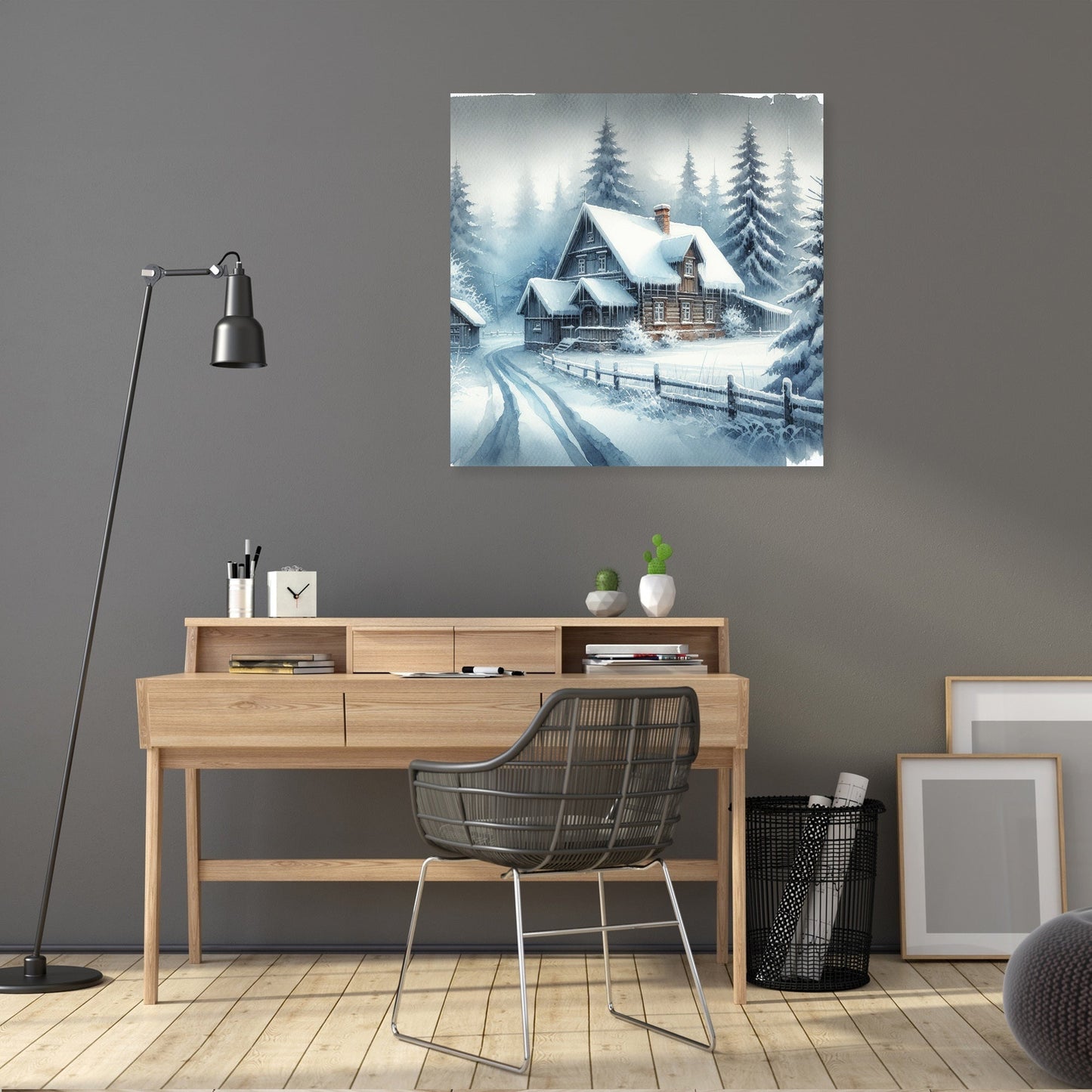 Winter Solitude Watercolour Canvas