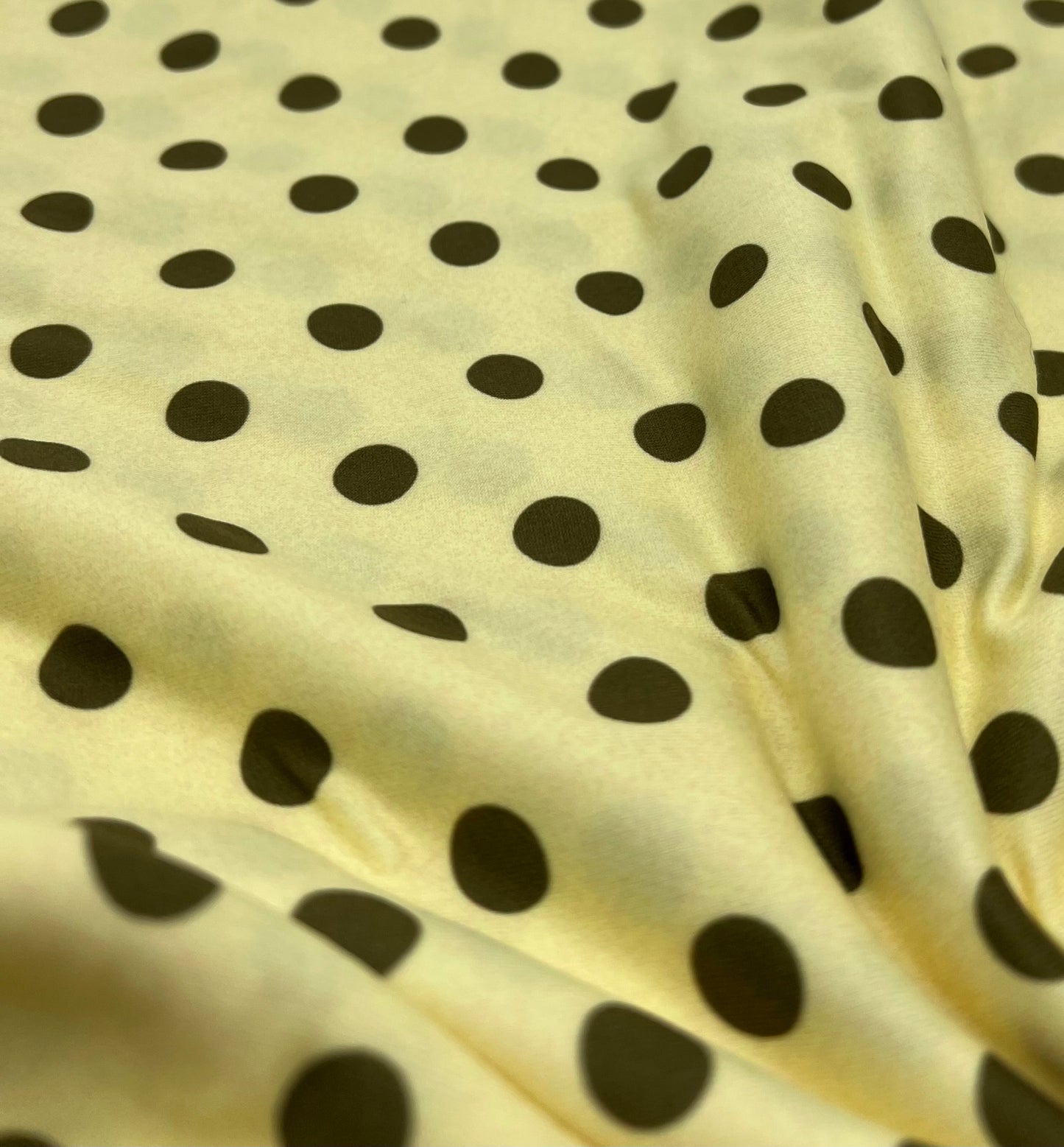 Lemon Polka Super Soft Bogota 4 Way Stretch Fabric