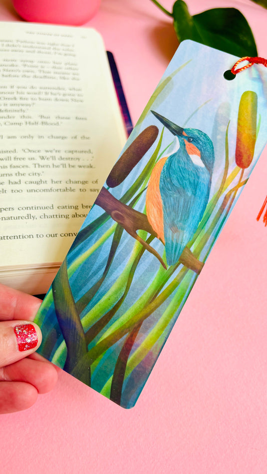 Kingfisher Handmade Bookmark with Holographic Finish