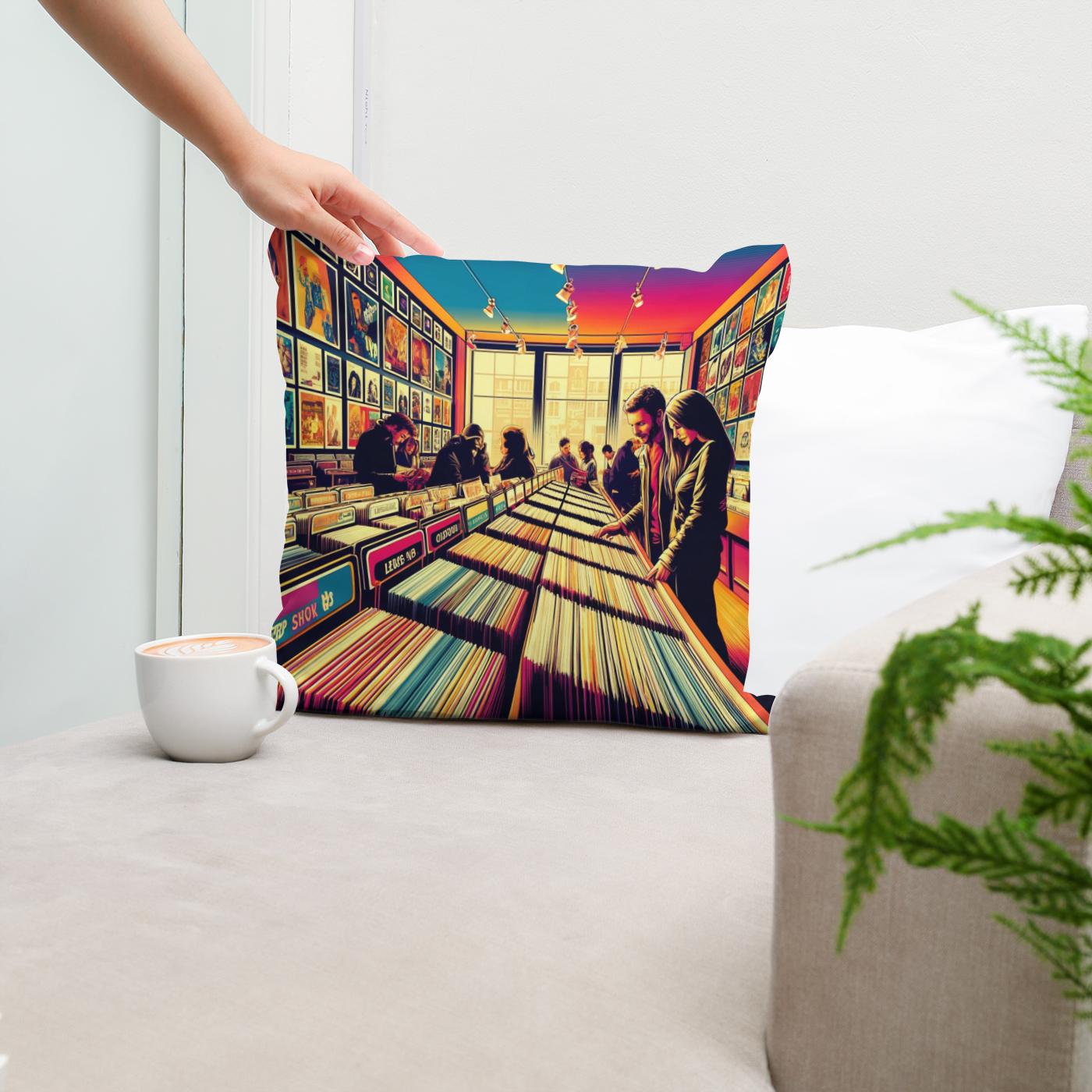 Vinyl Revival Cotton Cushion