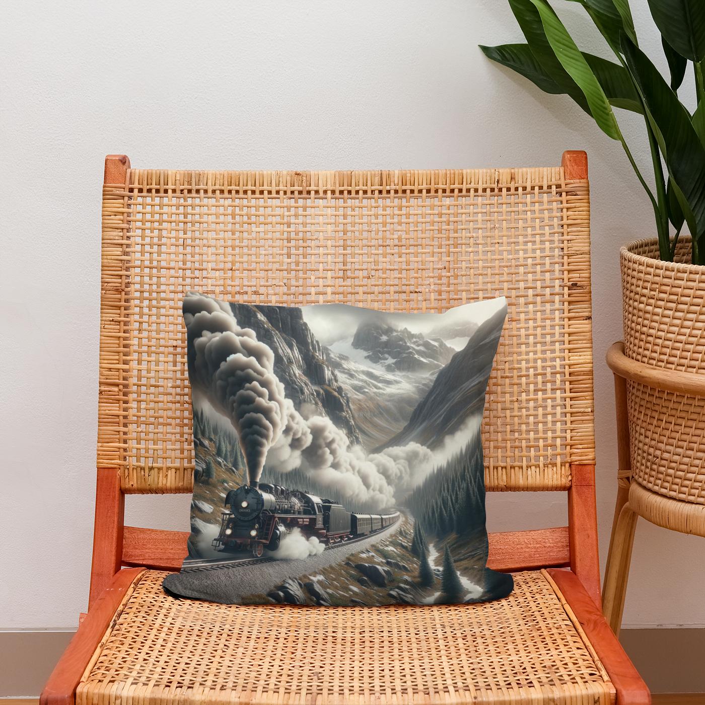 Mountain Pass Express Cotton Cushion