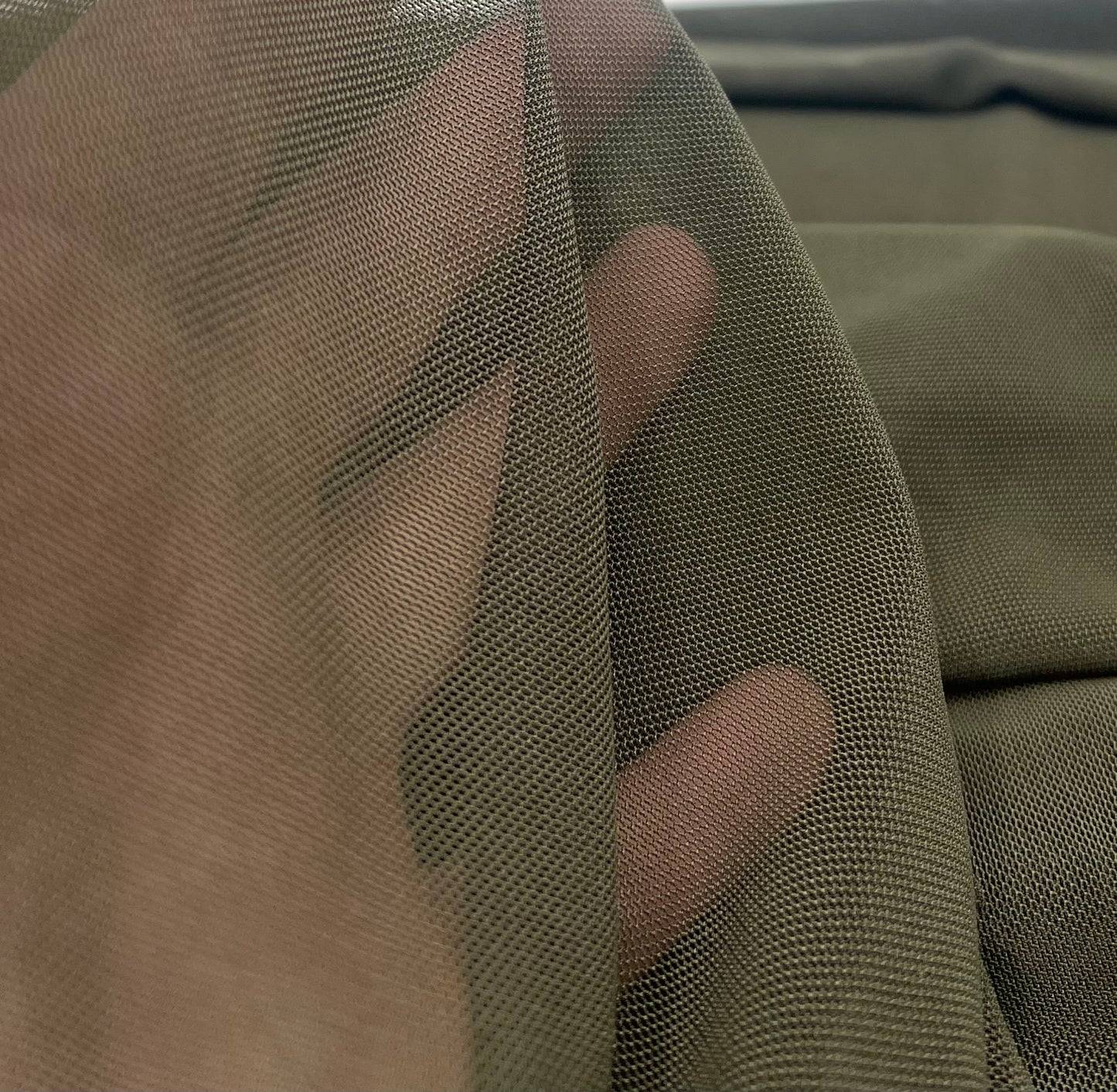 Plain Khaki Mesh Fabric Stretch