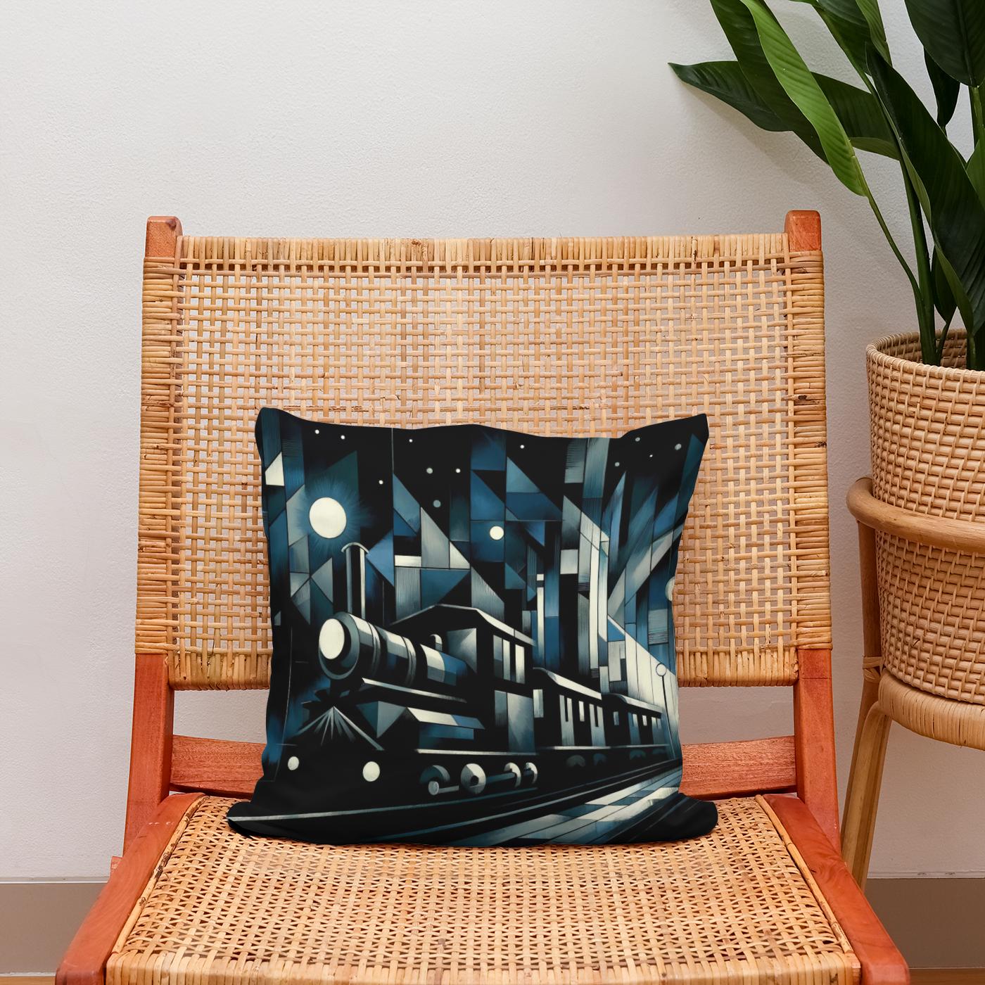 Cubist Night Express Cotton Cushion