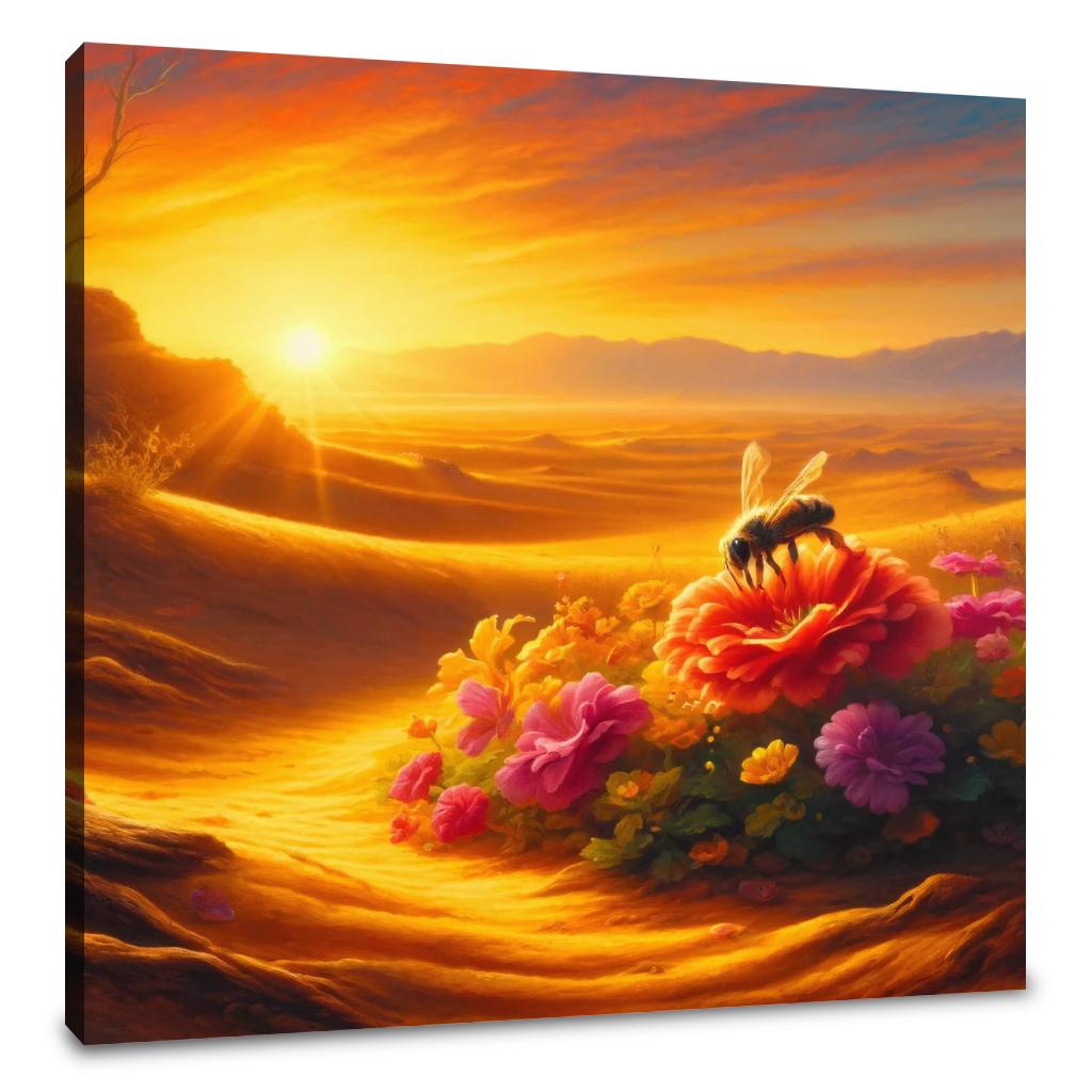 Bee Oasis in the Desert Canvas