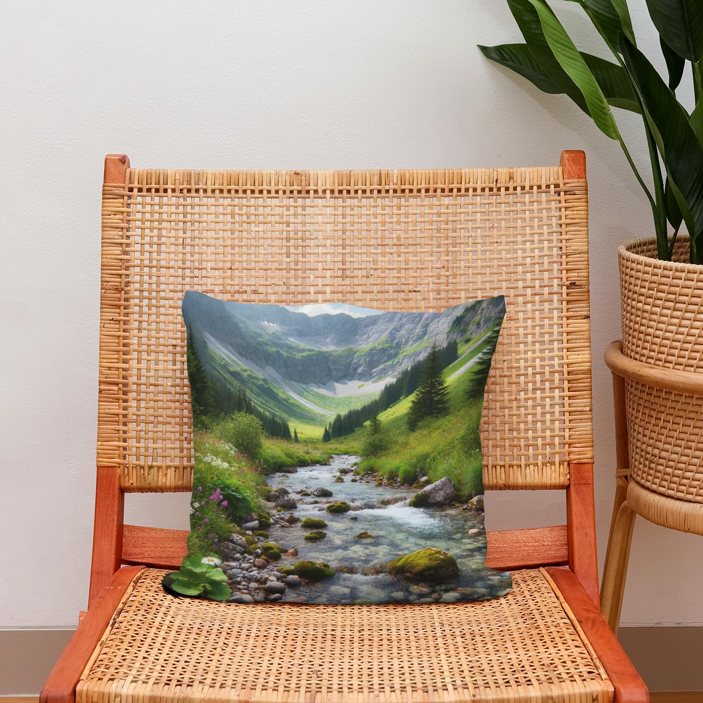Mountain Stream Cotton Cushion