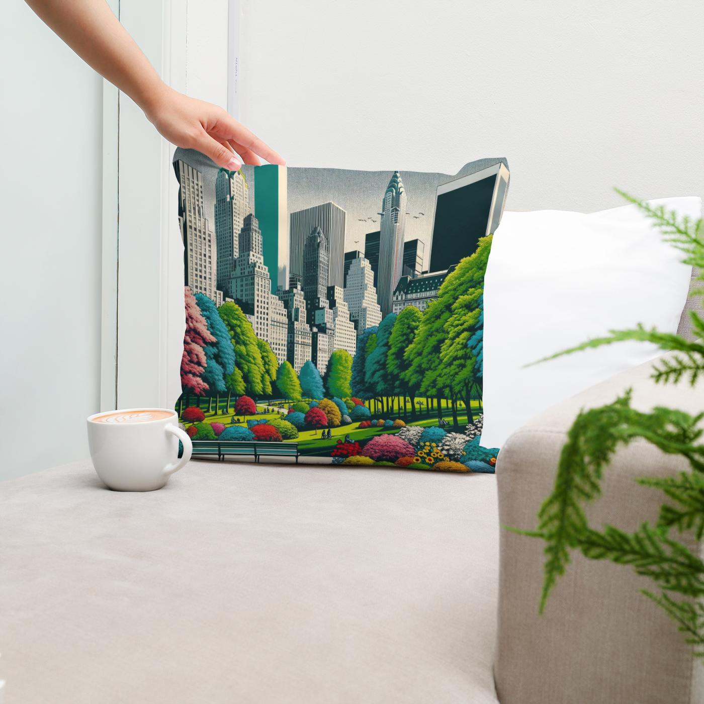 60s Urban Park Pop Cotton Cushion