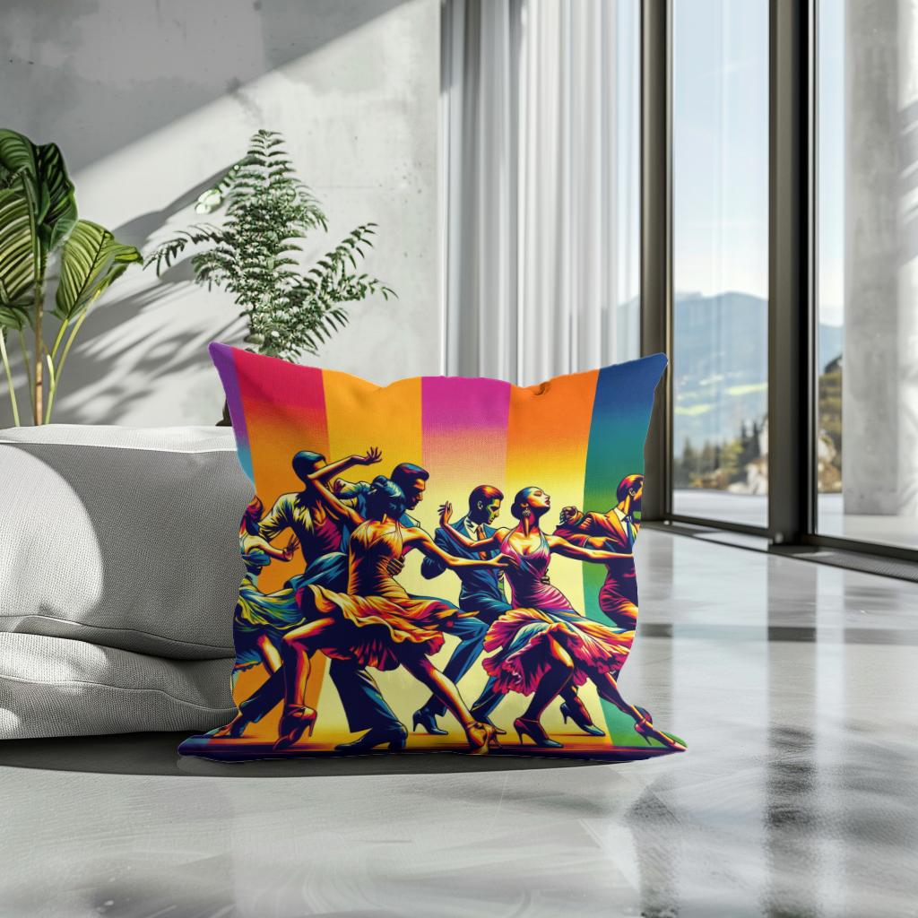 Vibrant Dance Spectrum Cotton Cushion