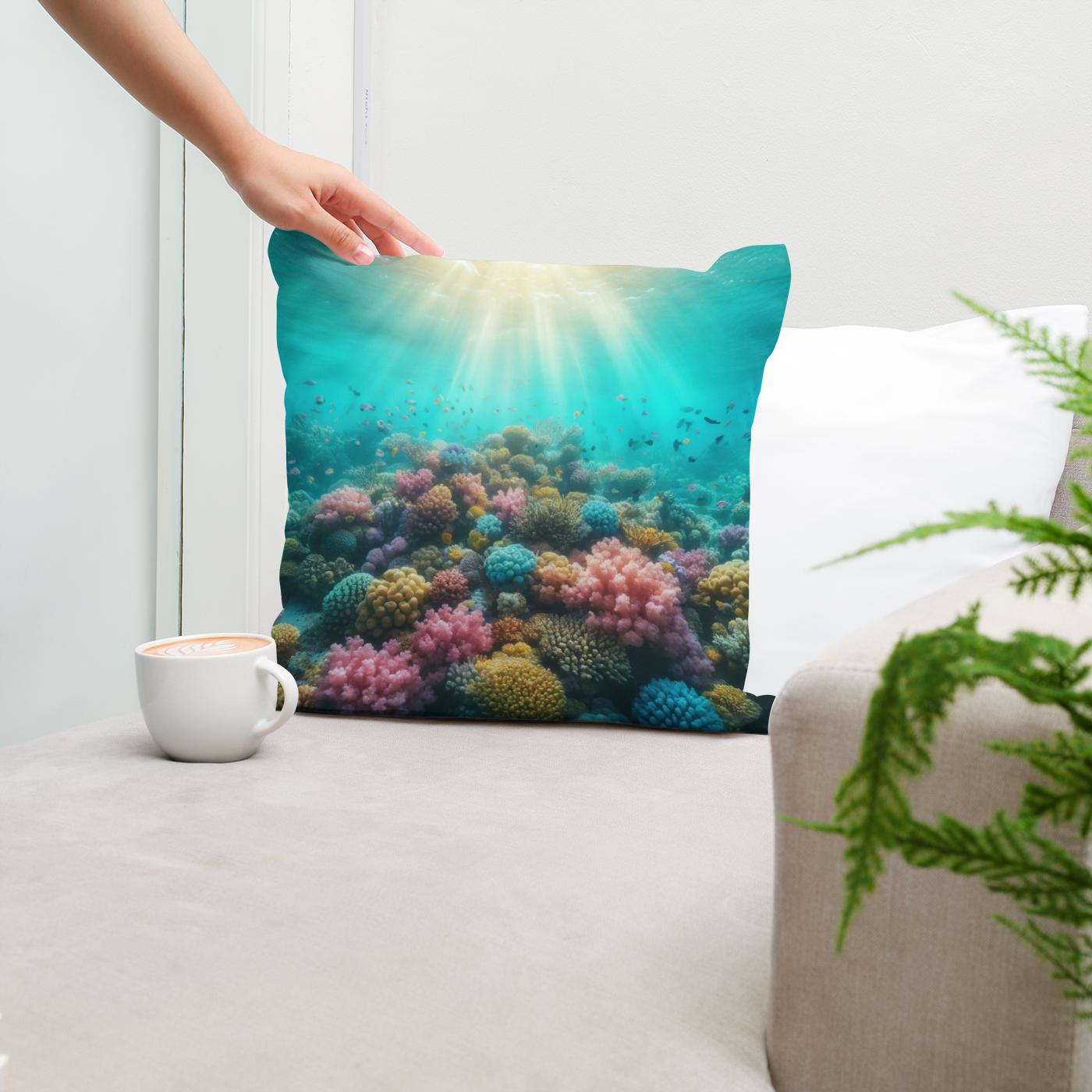 Coral Reef Serenity Cotton Cushion