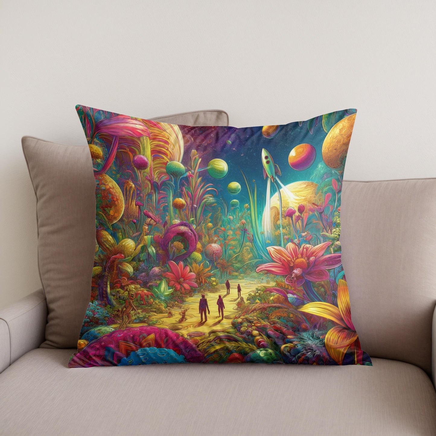 Extraterrestrial Eden Cotton Cushion