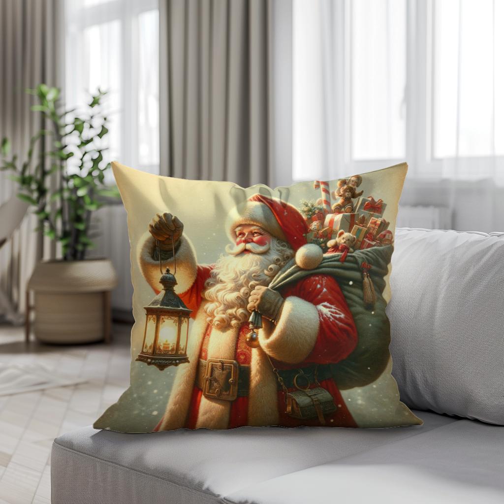 Vintage Holiday Cheer Cotton Cushion