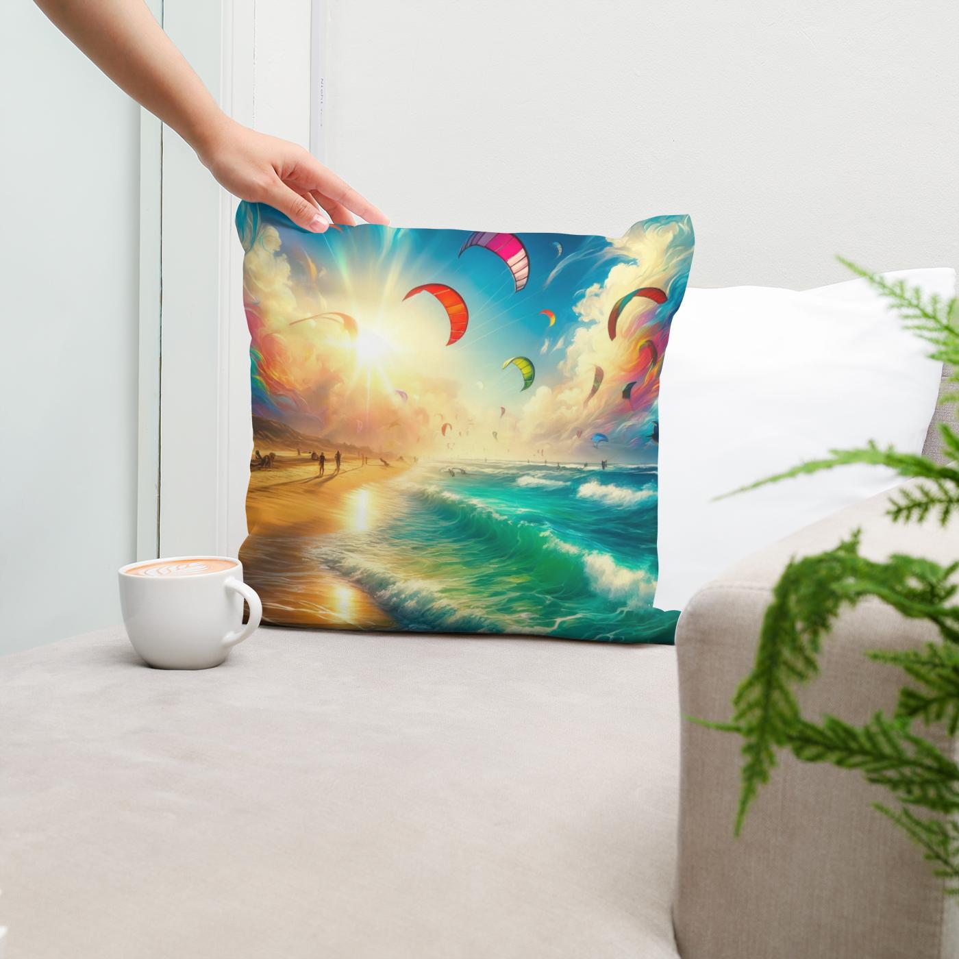 Summer Kitesurfing Bliss Cotton Cushion