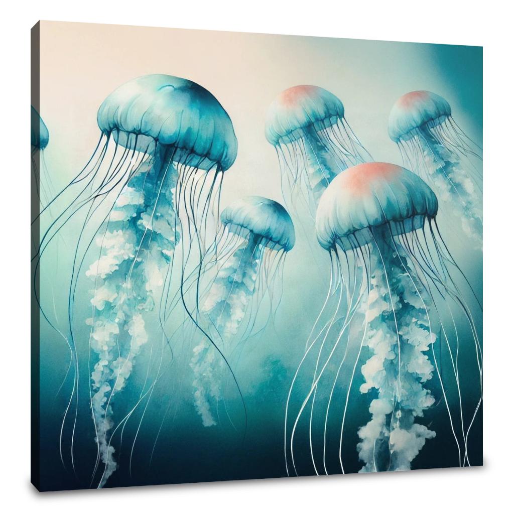 Serene Jellyfish Drift Canvas