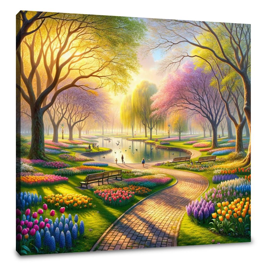 Spring's Embrace Park Canvas