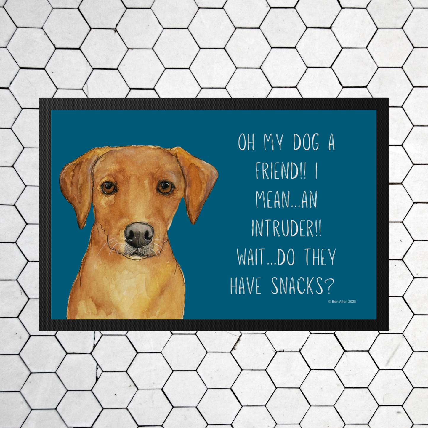 Fox Red Labrador Welcome Mat – Is It a Friend, Intruder… or Snack Delivery?!