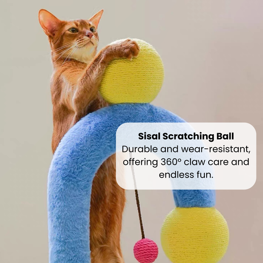 zeze Cat Arch Tree with Balls and Rubbing Pole