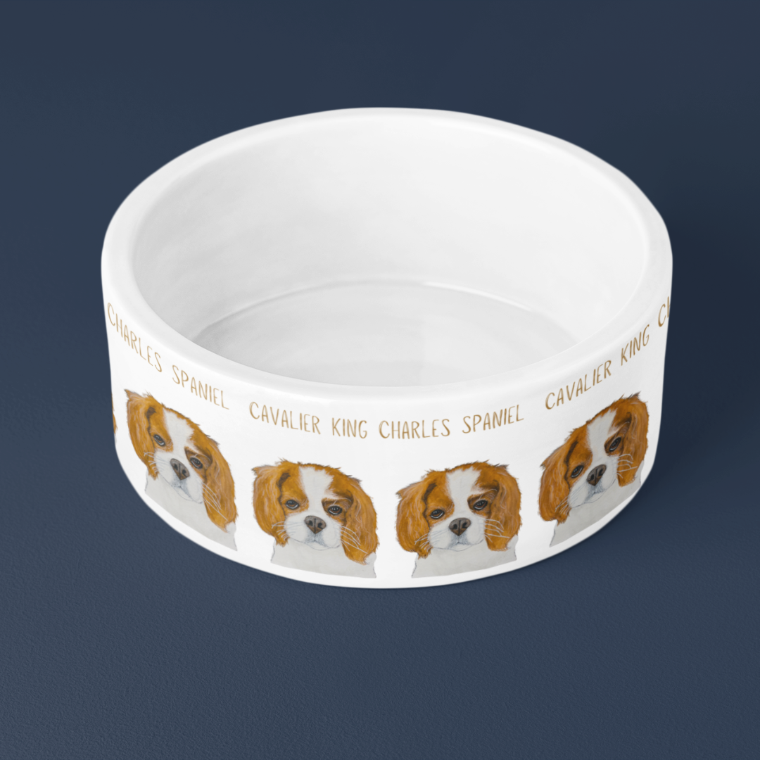 Royal Tableware: Cavalier King Charles Spaniel Ceramic Dog Bowl for Distinguished Diners