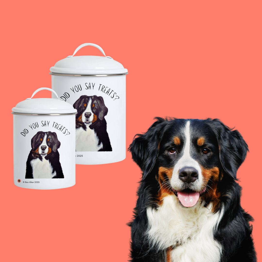 Bernese Mountain Dog Ceramic Treat Jar – Keep the Treats Safe!